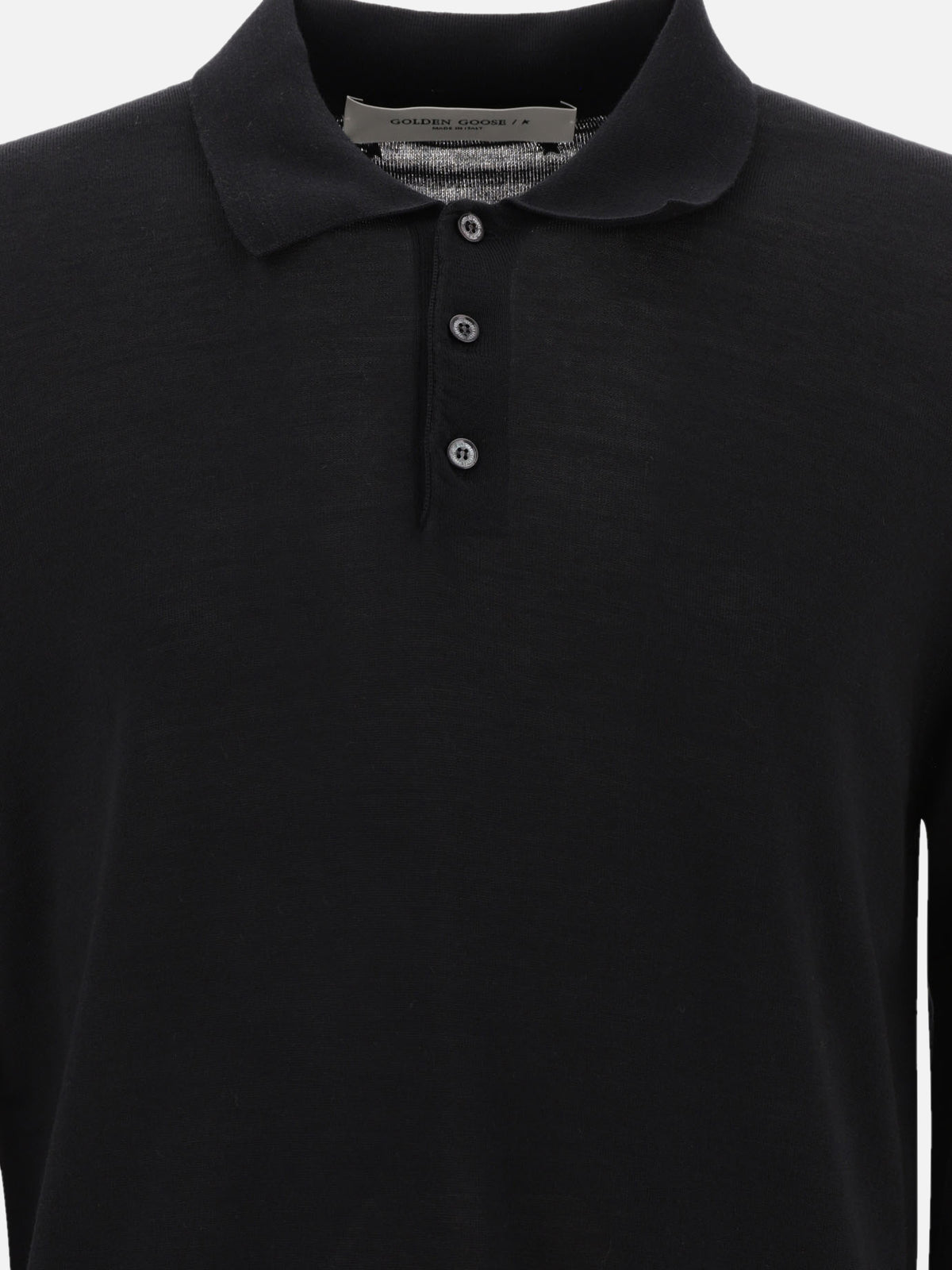 Golden Goose Wool Polo Sweater Black - VIETTI