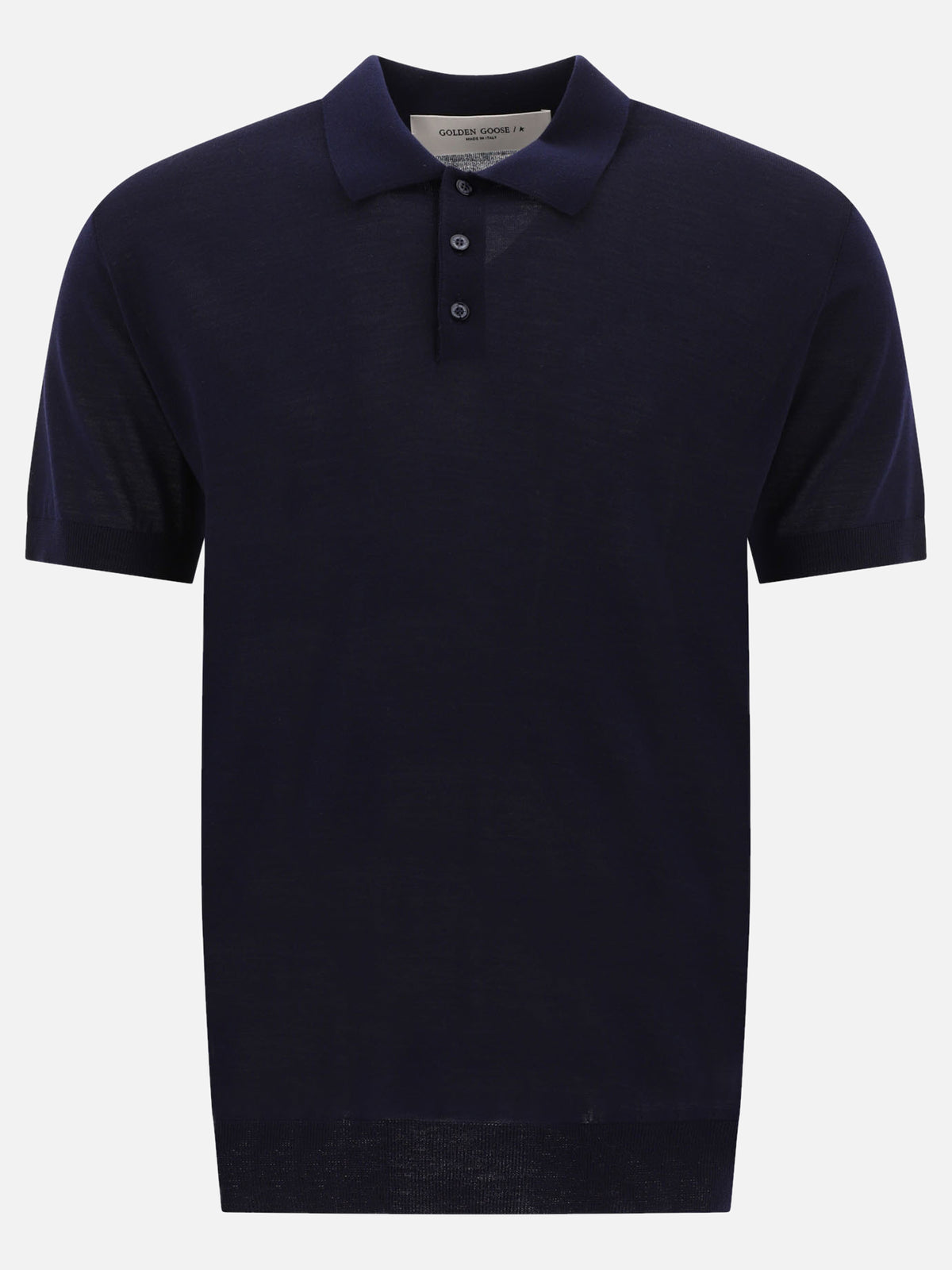Golden Goose Merino wool button-down polo shirt Blue - VIETTI