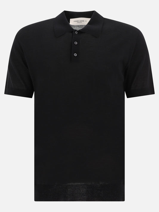 Golden Goose Merino wool button-down polo shirt Black

