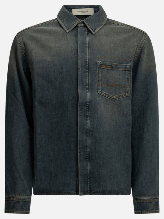 Casual shirts Logo  Blue - Golden Goose Men | PDP | VIETTI Online Store 
