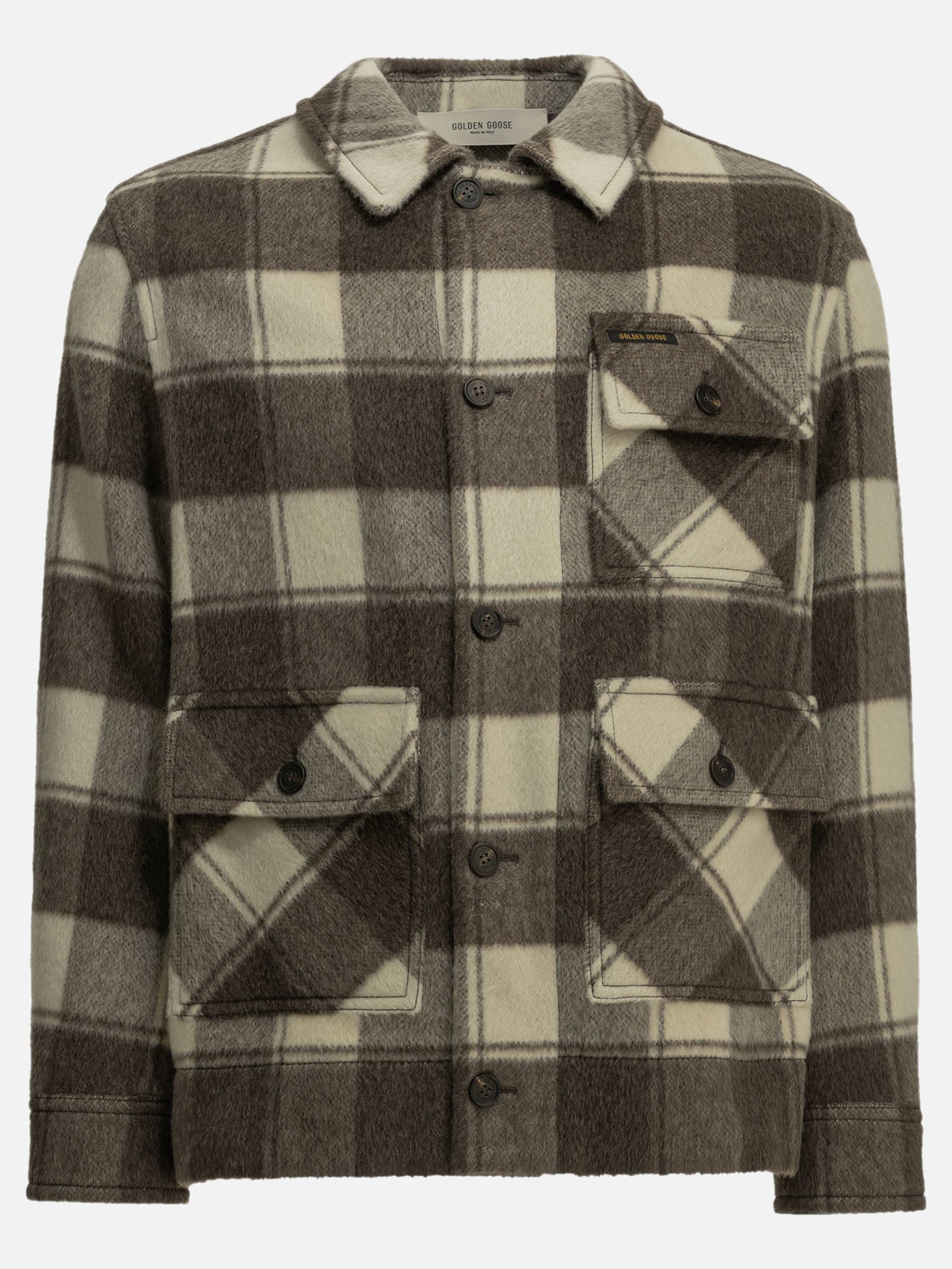 Overshirt jackets Check  Brown - Golden Goose Men | PDP | VIETTI Online Store | Zoom-Modal
