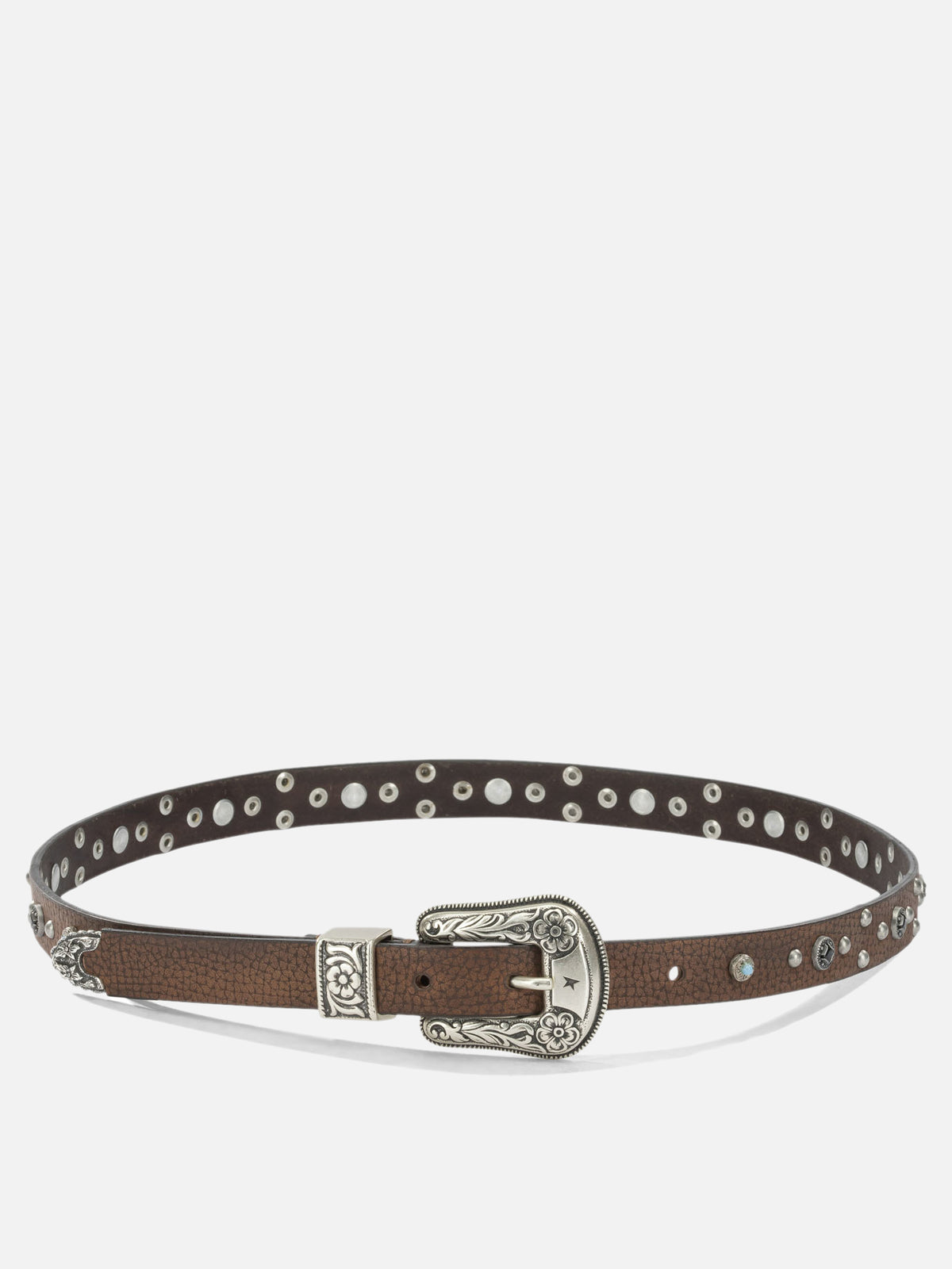 Golden Goose "Lace" Leather Belt Brown - VIETTI