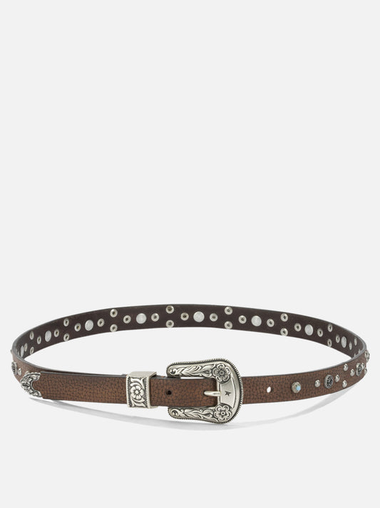 Golden Goose "Lace" Leather Belt Brown

