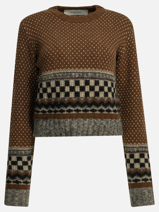 Crewneck sweaters Textured knit  Brown - Golden Goose Women | PDP | VIETTI Online Store 
