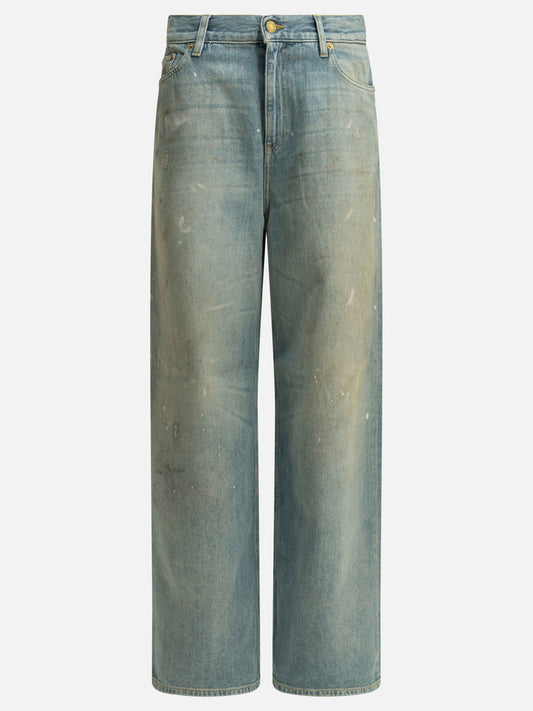 Jeans a gamba larga Solid colour  Azzurro - Golden Goose Donna | VIETTI Online Store 

