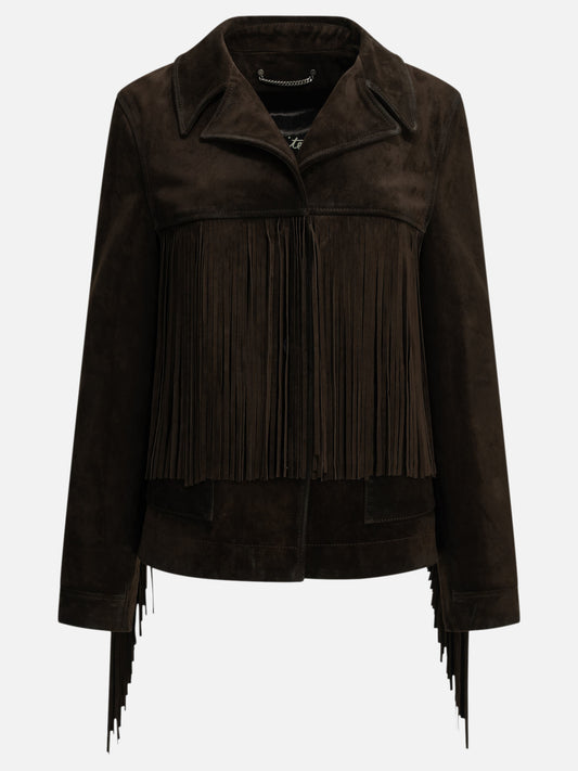 Golden Goose Fringed leather jacket Brown

