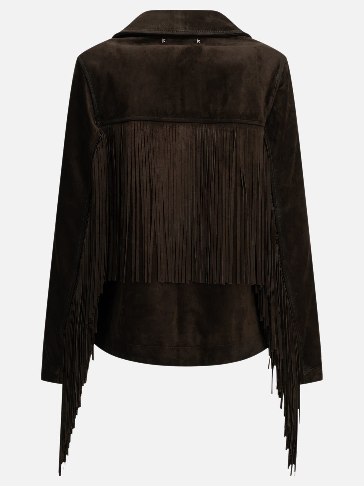 Golden Goose Fringed leather jacket Brown

