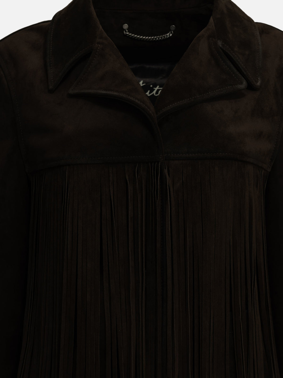 Golden Goose Fringed leather jacket Brown - VIETTI