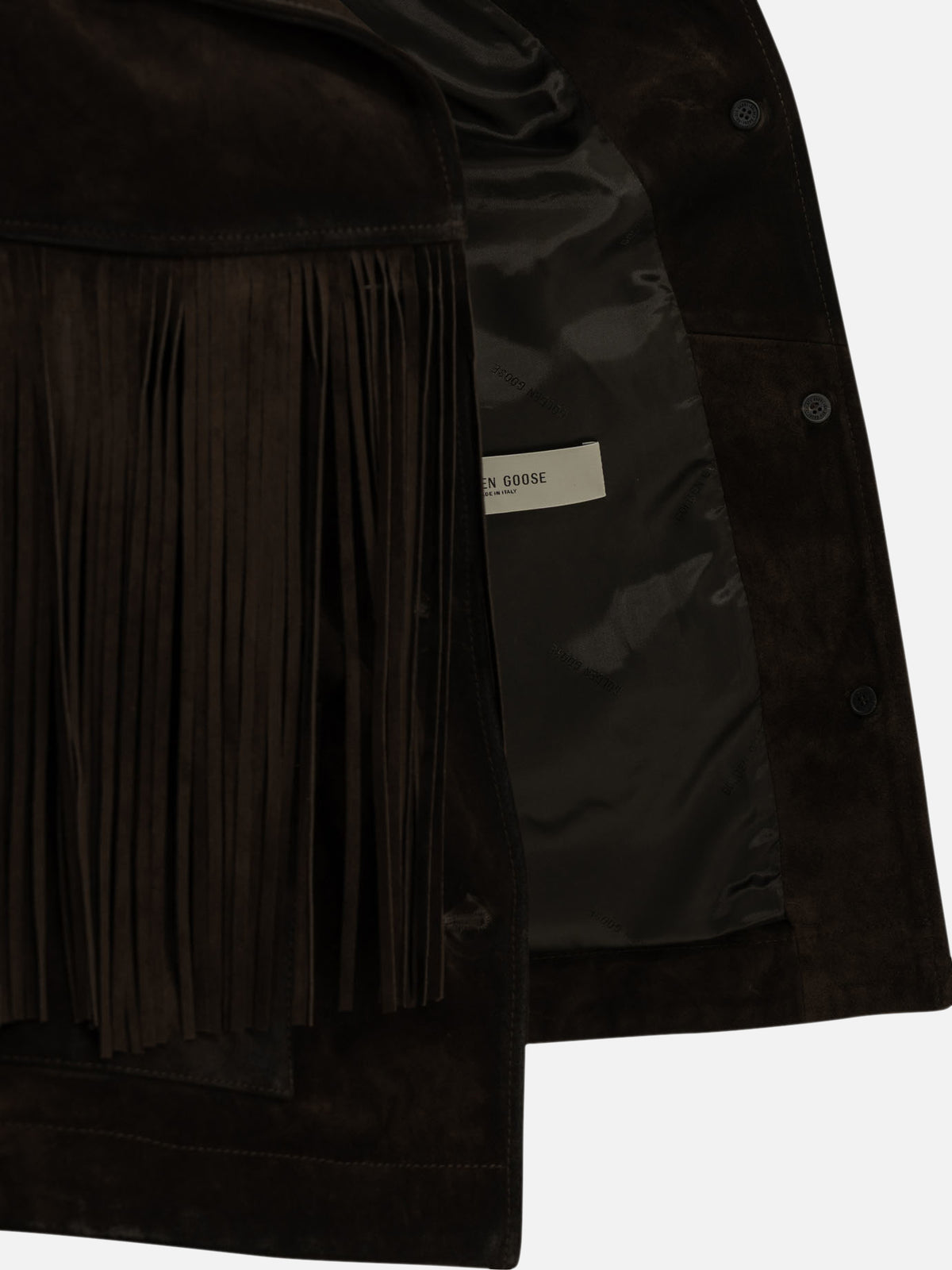 Golden Goose Fringed leather jacket Brown