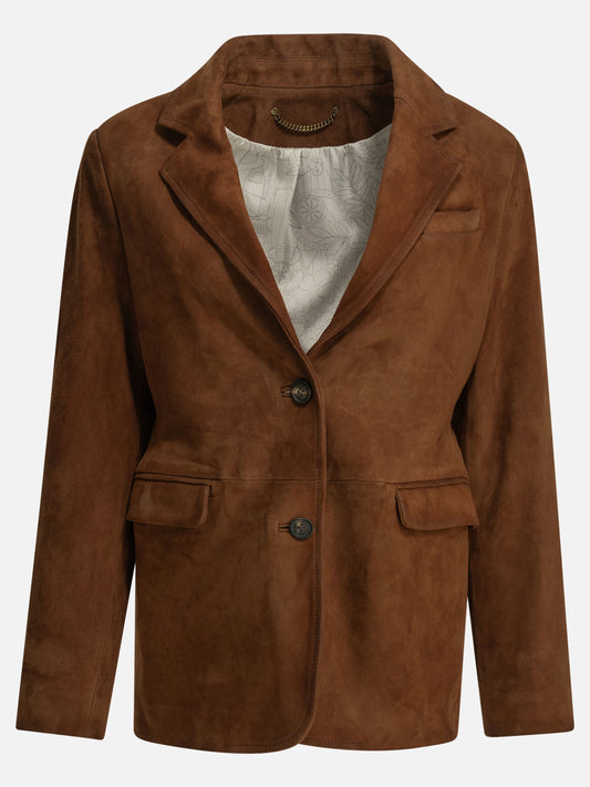 Leather jackets Solid colour  Brown - Golden Goose Women | VIETTI Online Store 
