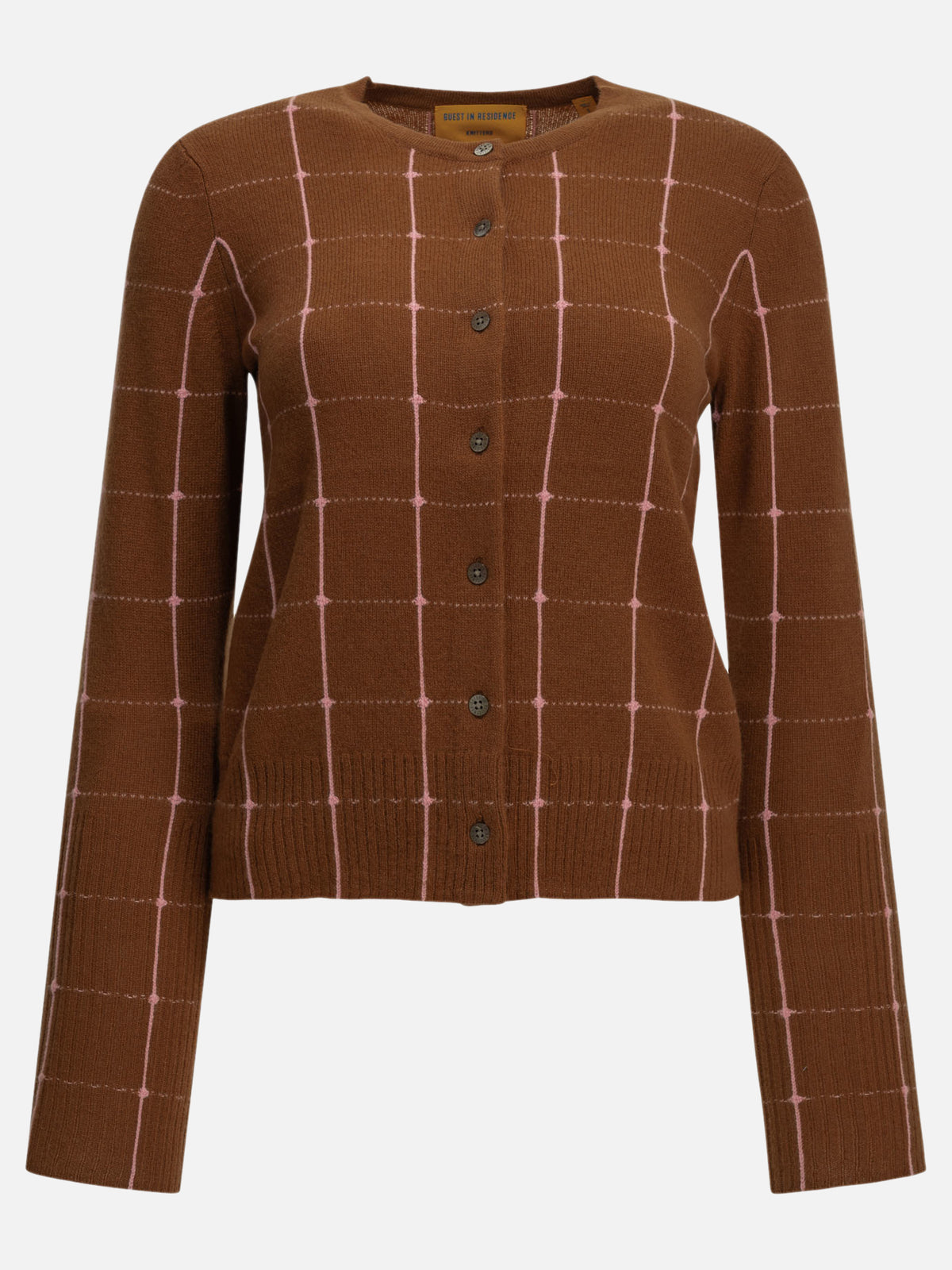 Guest in Residence "Jane Checker" Cardigan Brown


