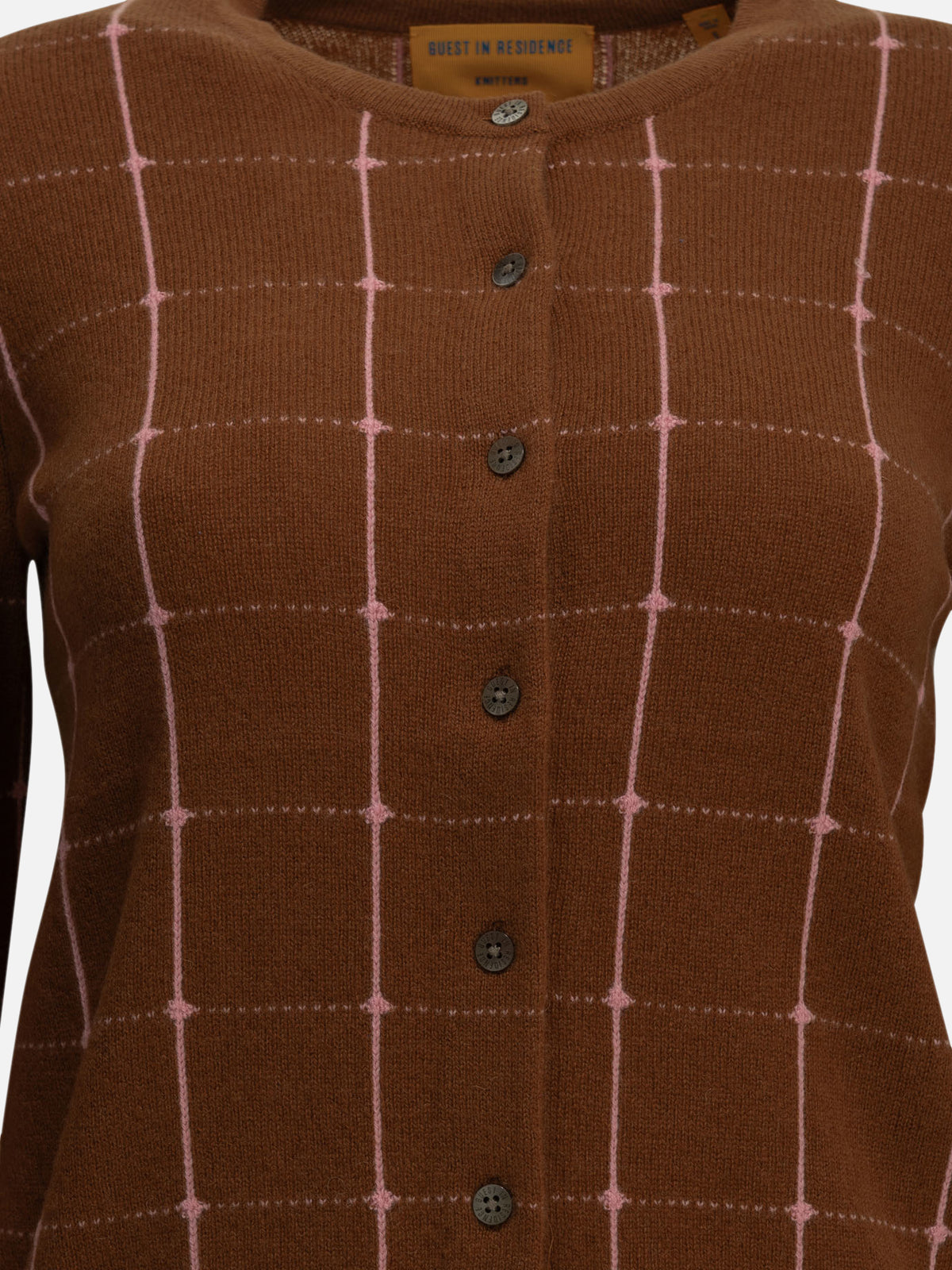 Guest in Residence Cardigan "Jane Checker" Marrone - VIETTI