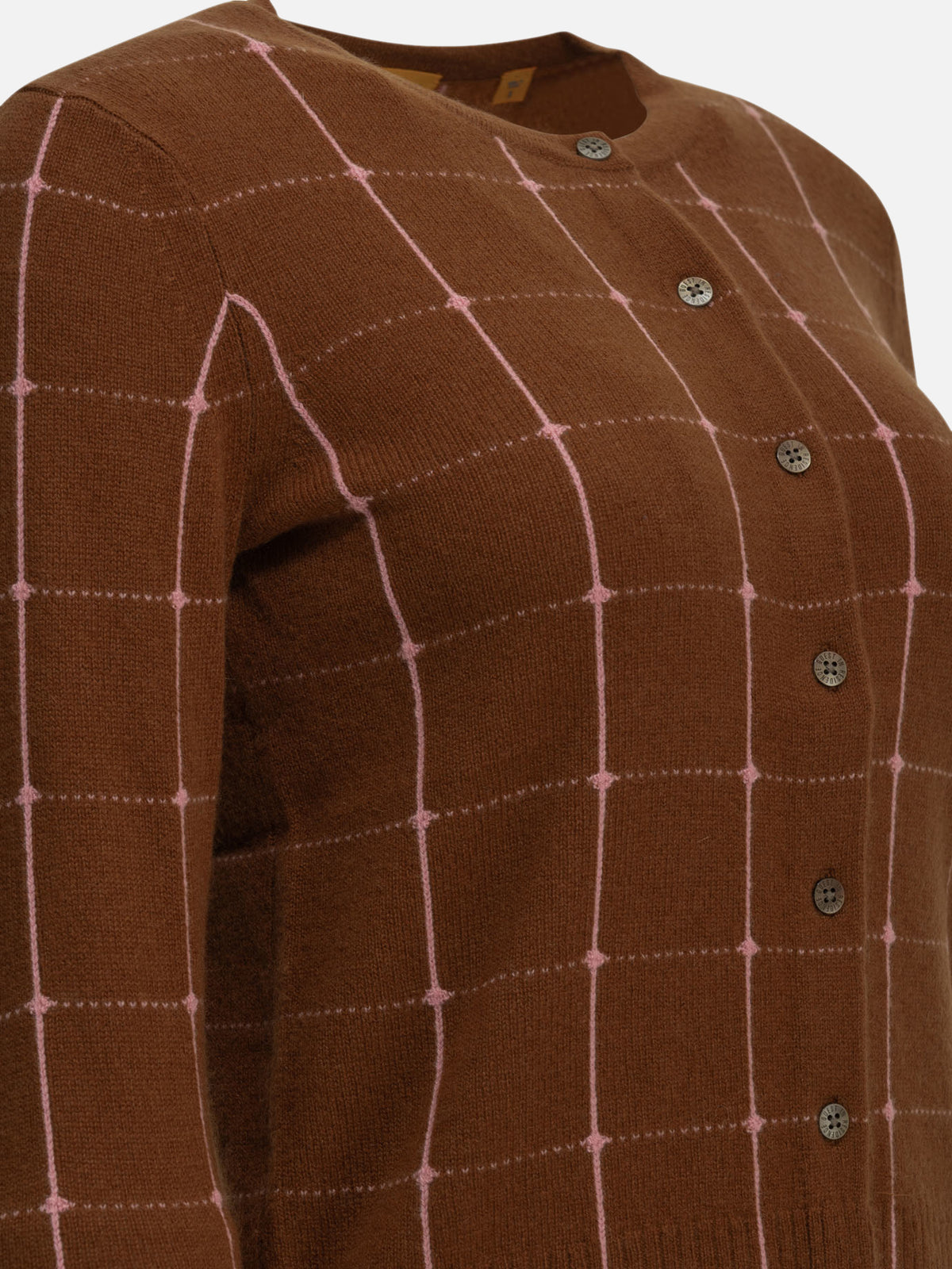 Guest in Residence Cardigan "Jane Checker" Marrone - VIETTI