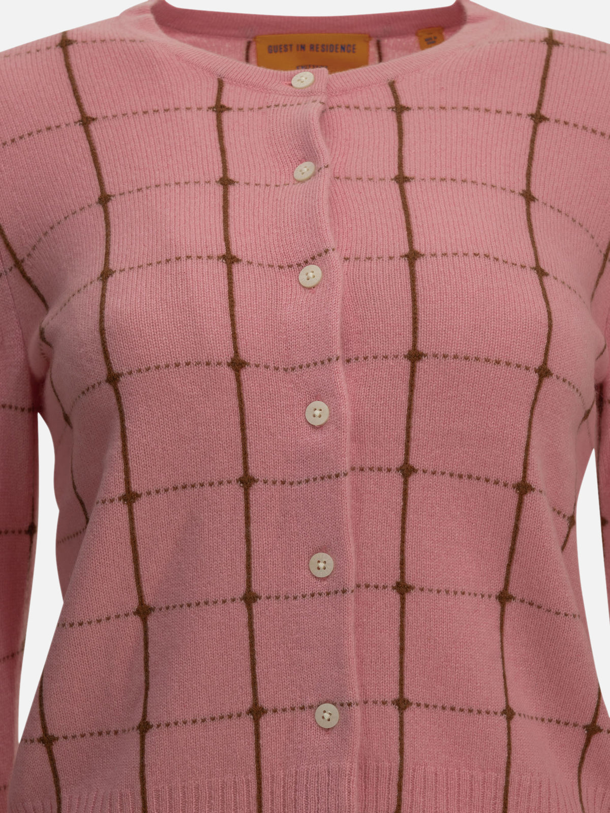 Guest in Residence "Jane Checker" Cardigan Pink

