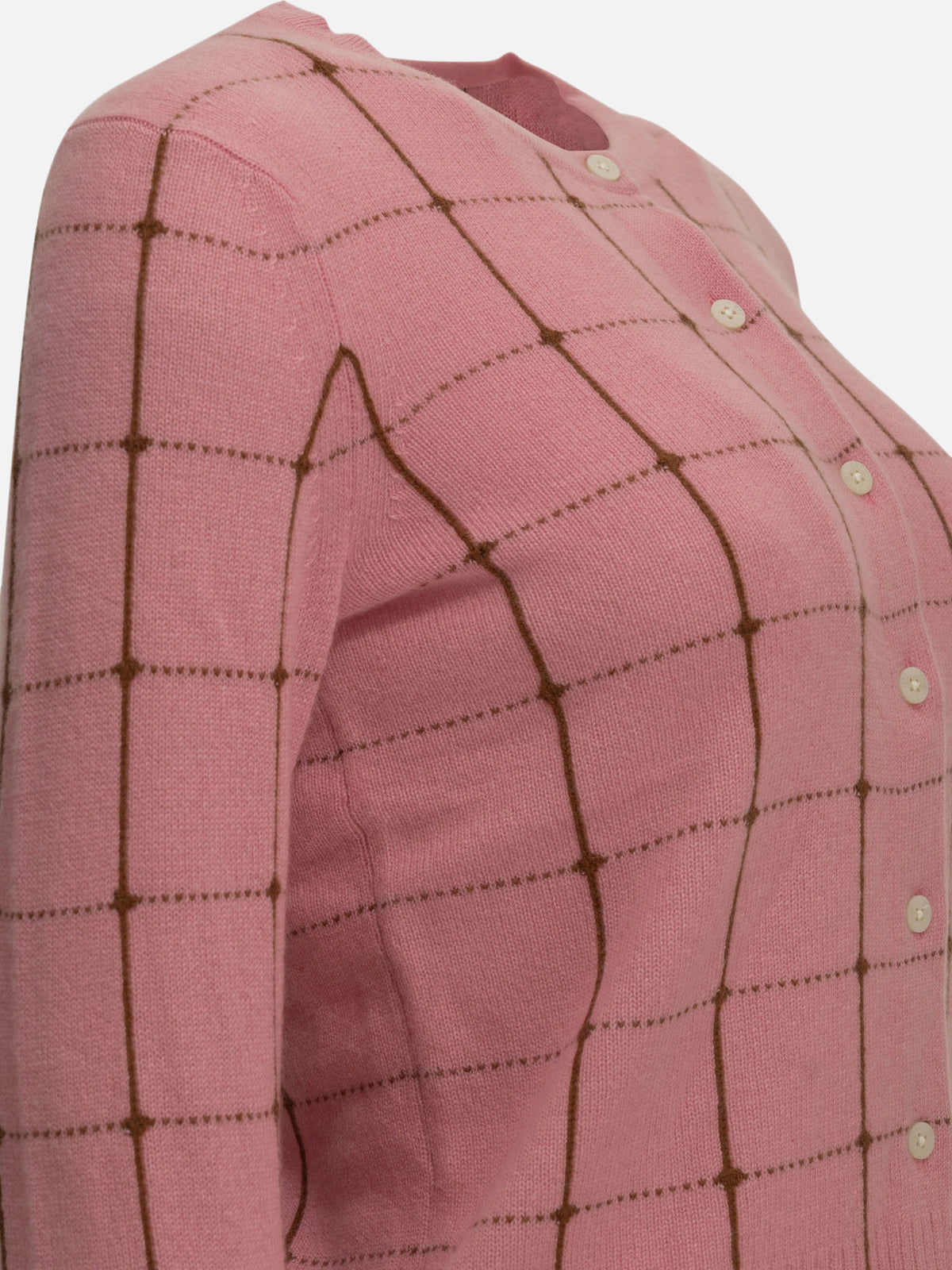 Guest in Residence "Jane Checker" Cardigan Pink - VIETTI