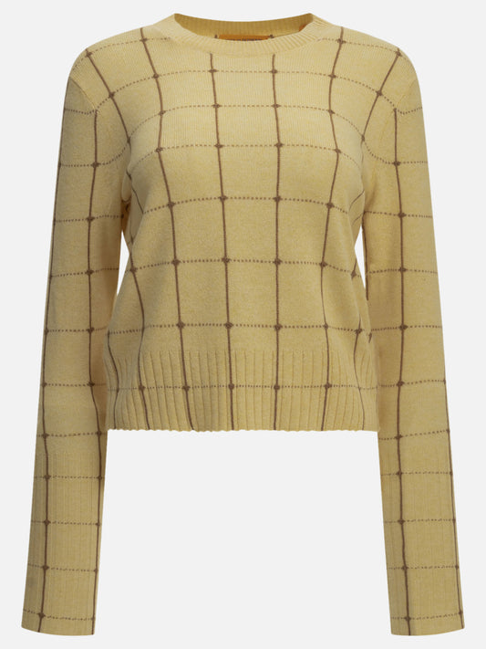 Guest in Residence "Shrunken Checker" Crew-Neck Sweater Yellow

