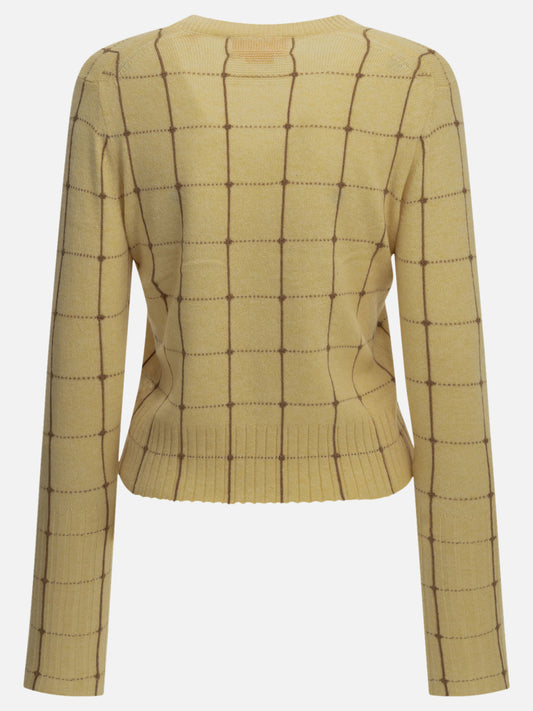 Guest in Residence "Shrunken Checker" Crew-Neck Sweater Yellow

