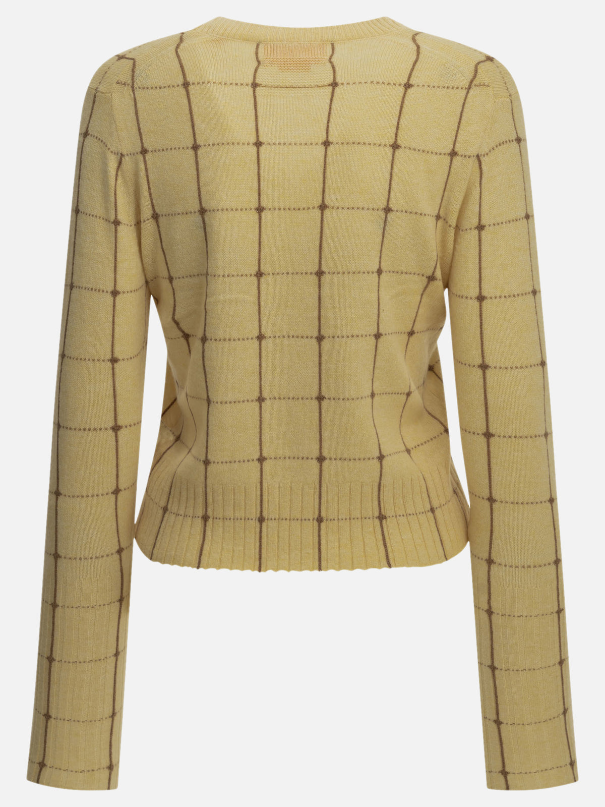 Guest in Residence "Shrunken Checker" Crew-Neck Sweater Yellow
