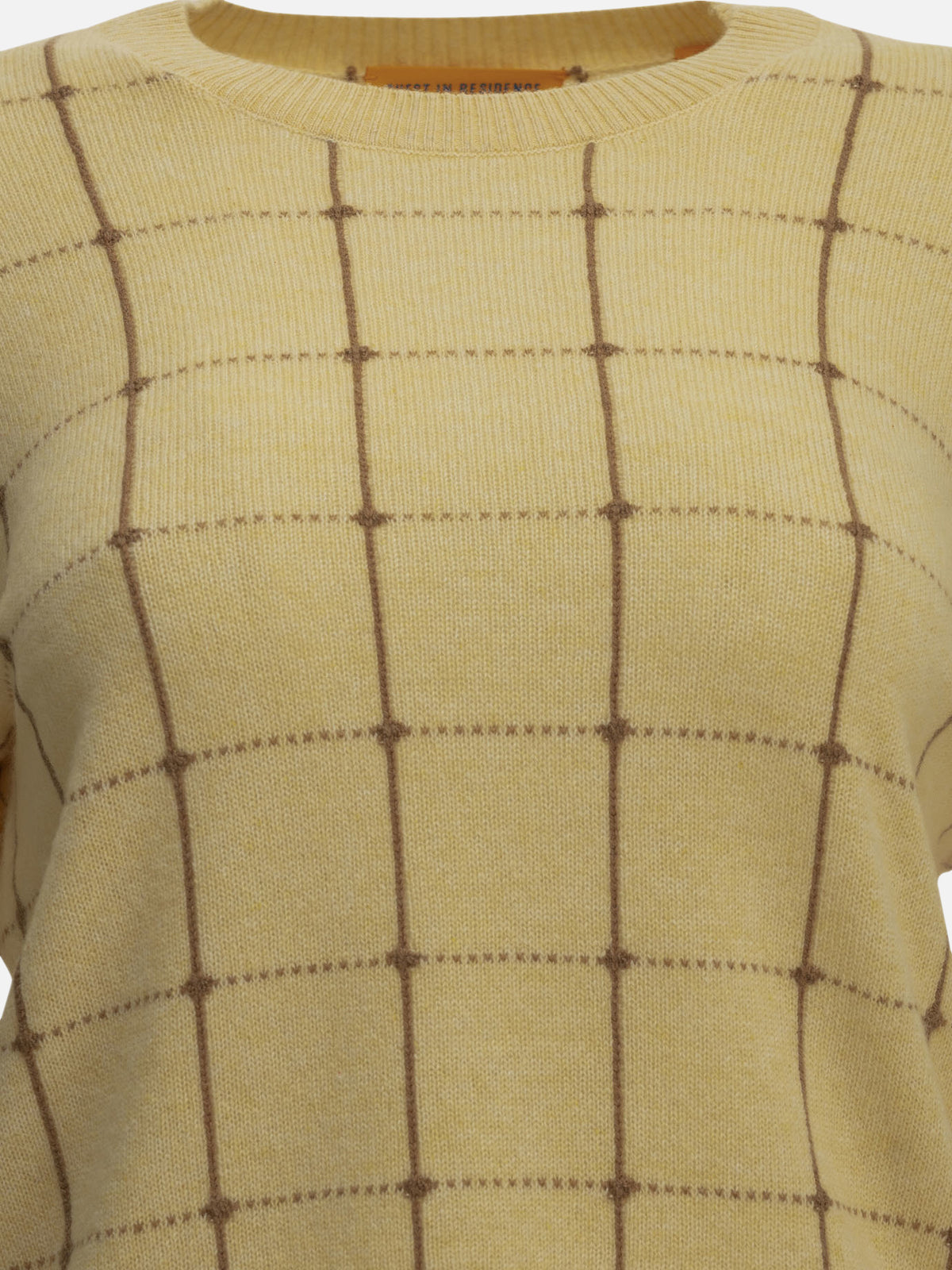 Guest in Residence "Shrunken Checker" Crew-Neck Sweater Yellow

