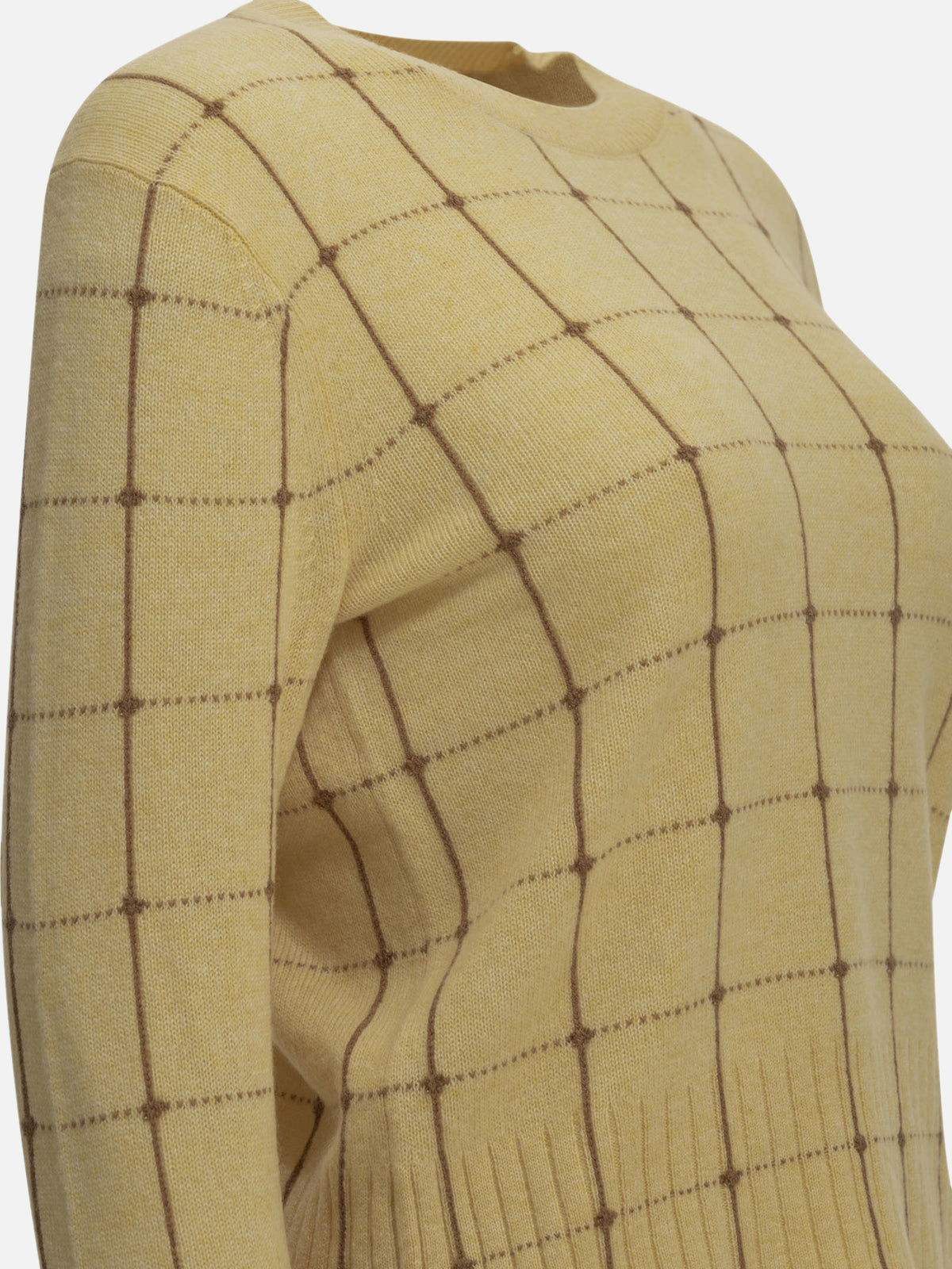 Guest in Residence "Shrunken Checker" Crew-Neck Sweater Yellow

