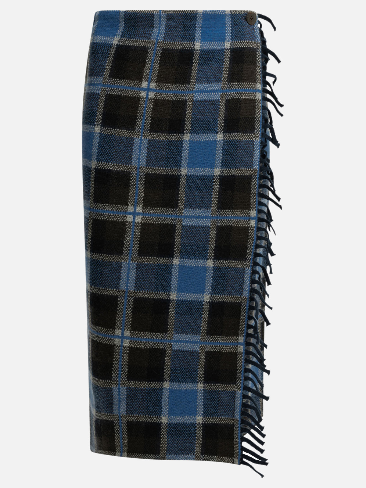 Guest in Residence "Tartan Wrap" Midi Skirt Blue

