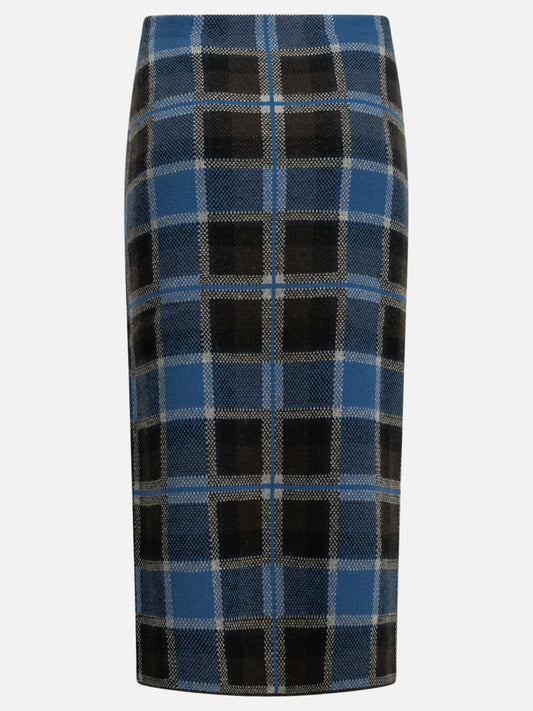 Guest in Residence "Tartan Wrap" Midi Skirt Blue

