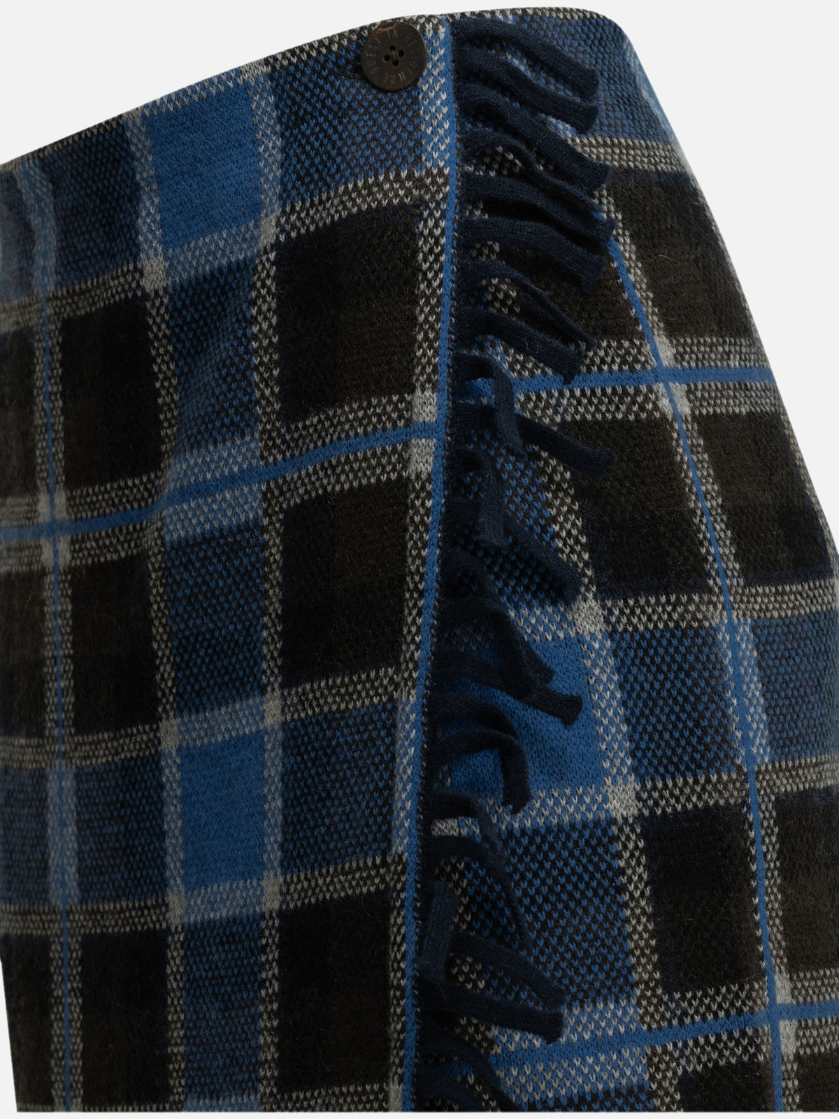 Guest in Residence "Tartan Wrap" Midi Skirt Blue - VIETTI
