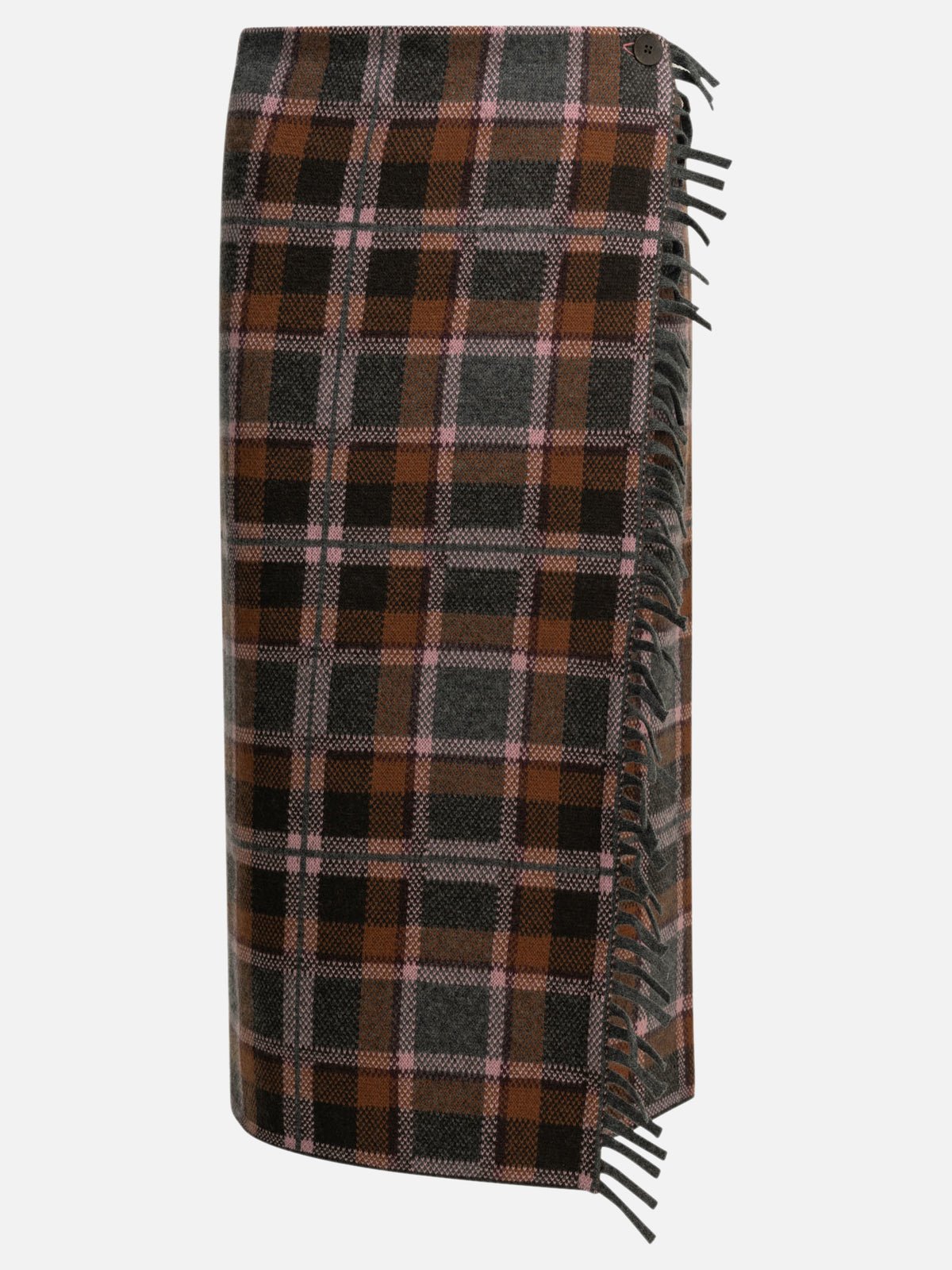 Guest in Residence "Tartan Wrap" Midi Skirt Pink