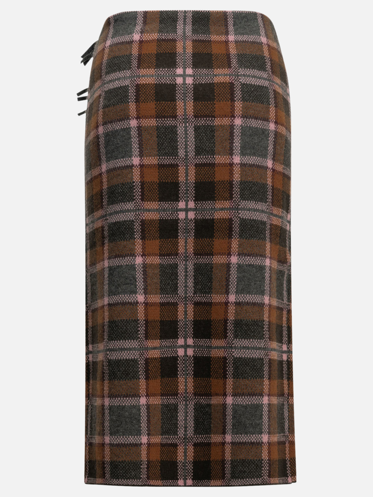 Guest in Residence "Tartan Wrap" Midi Skirt Pink

