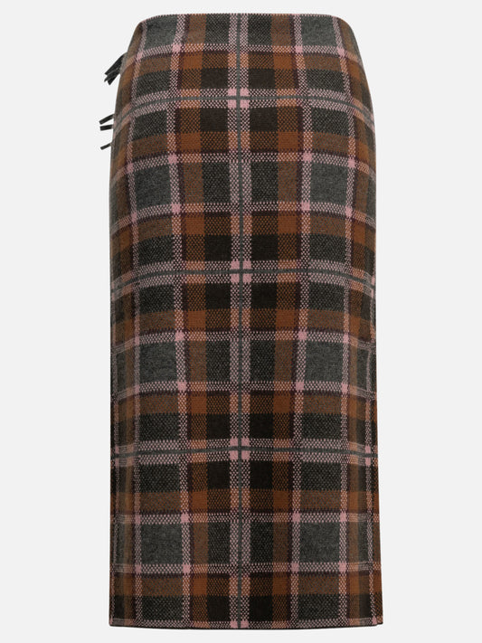 Guest in Residence "Tartan Wrap" Midi Skirt Pink

