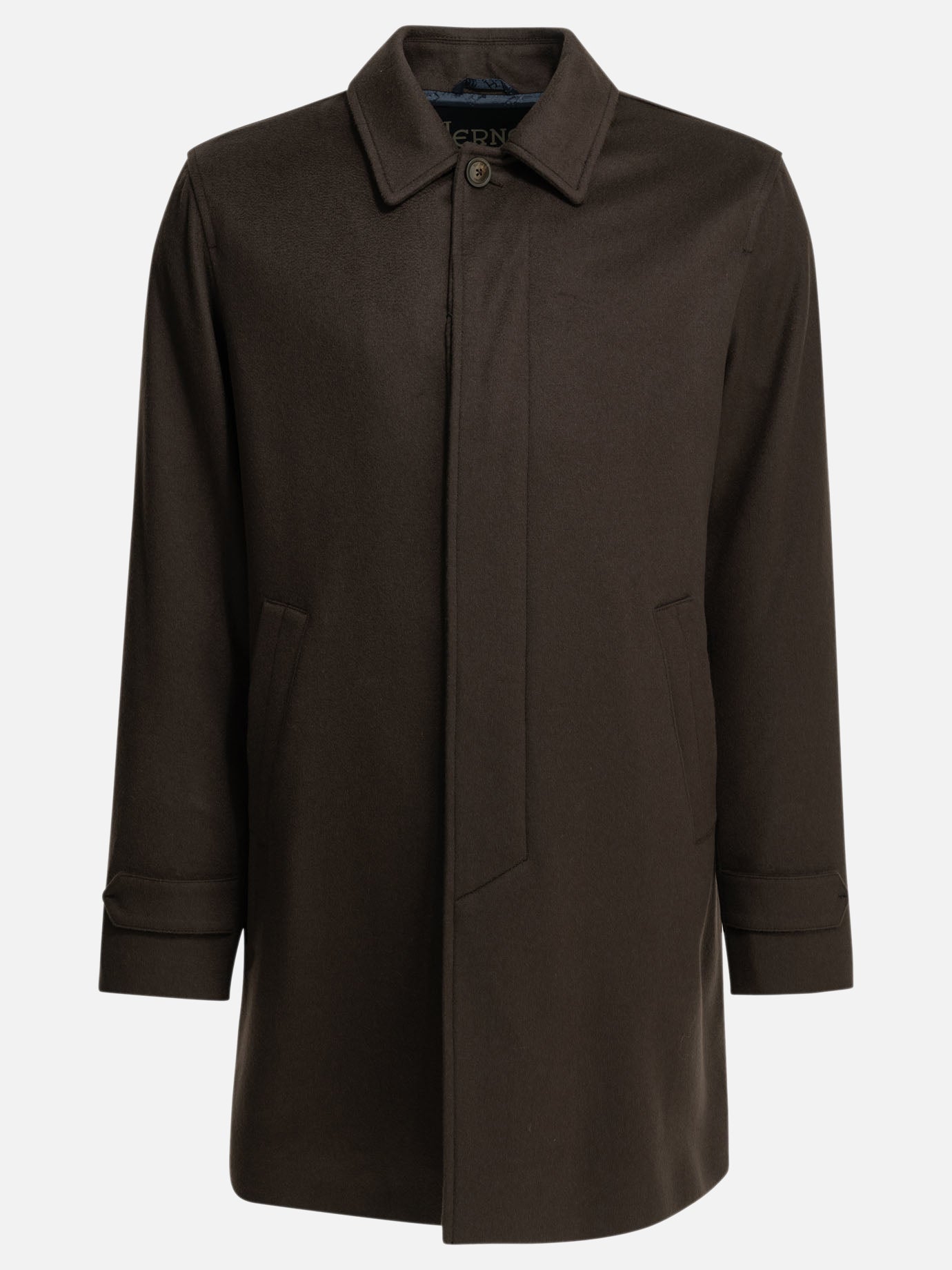 Long coats Solid colour  Brown - Herno Men | PDP | VIETTI Online Store | thumbnail