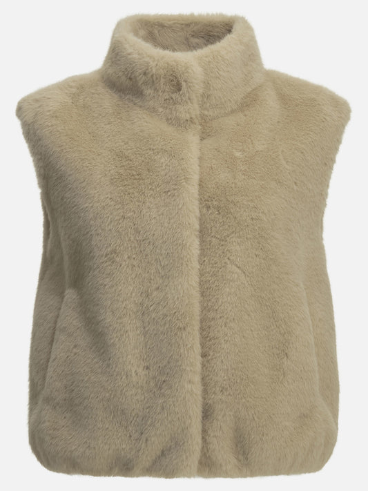 Herno Sleeveless faux fur jacket Beige

