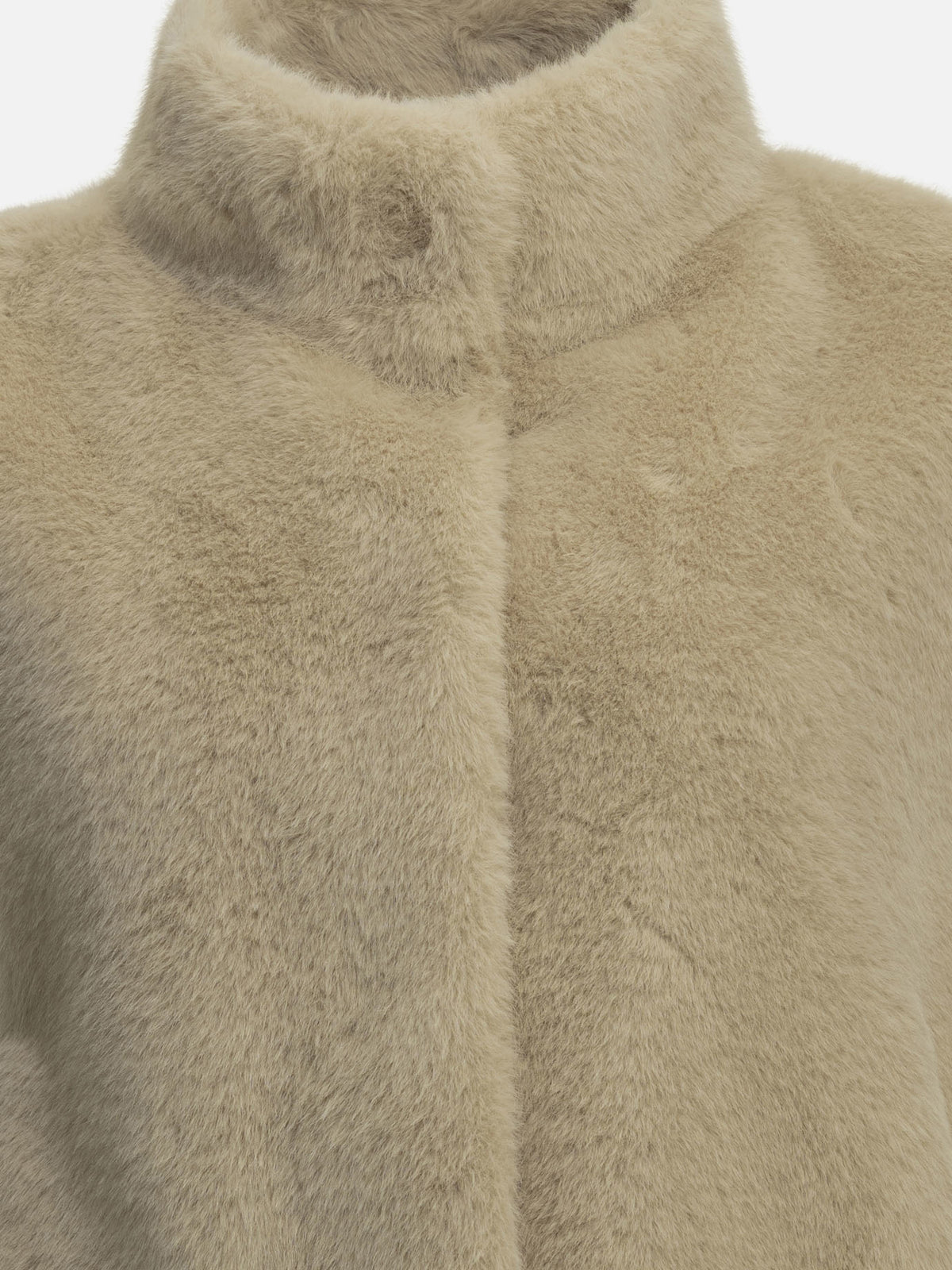 Herno Sleeveless faux fur jacket Beige