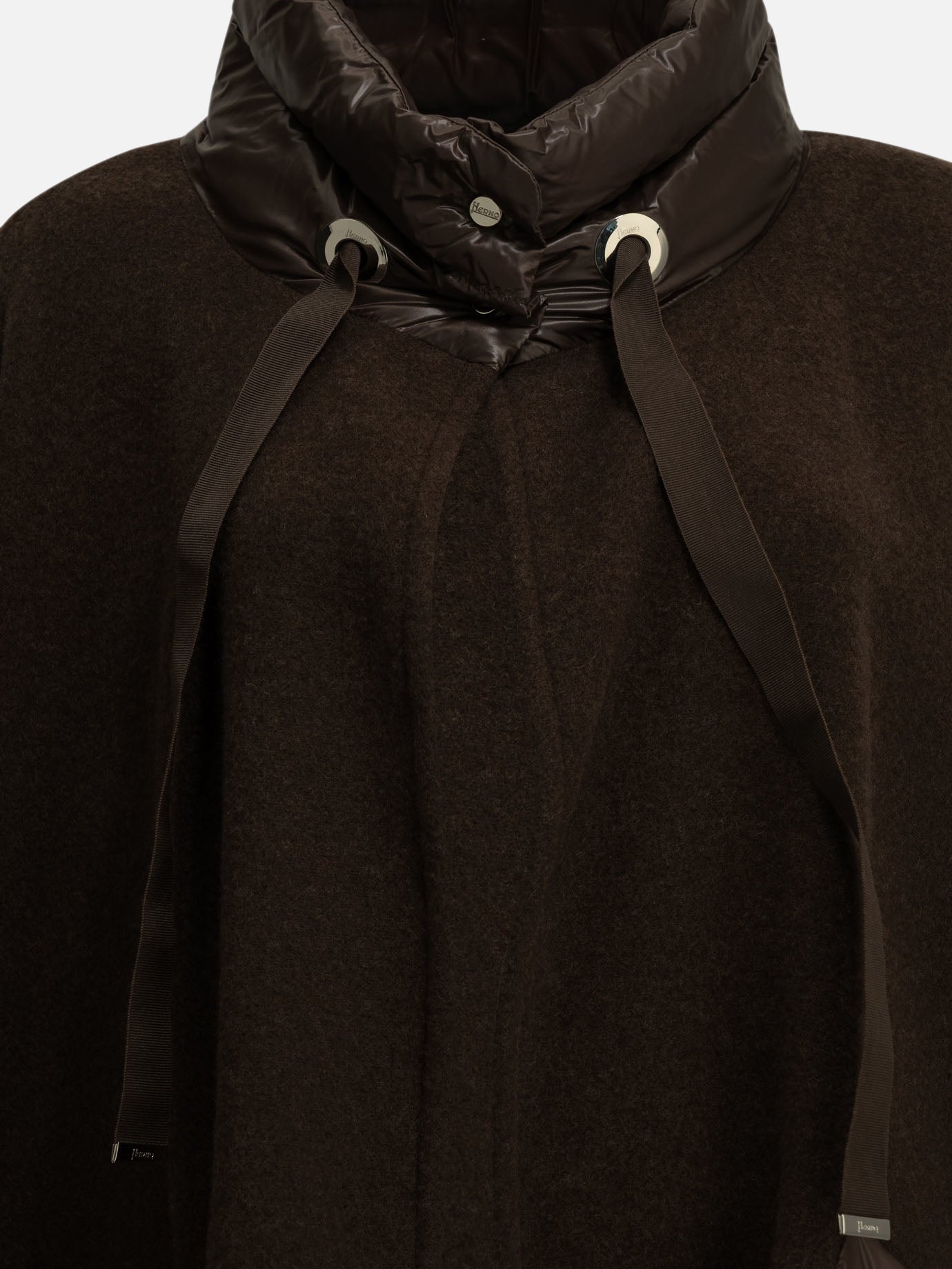 Capes Solid colour  Brown - Herno Women | PDP | VIETTI Online Store | thumbnail_3