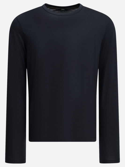 Herno Round-neck wool T-shirt Blue

