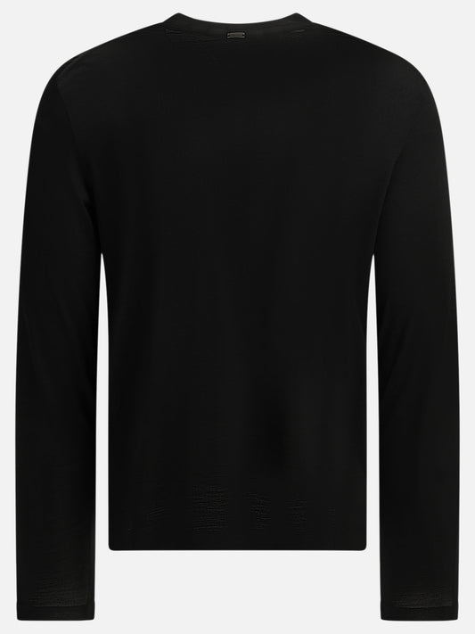 Herno Round-neck wool T-shirt Black

