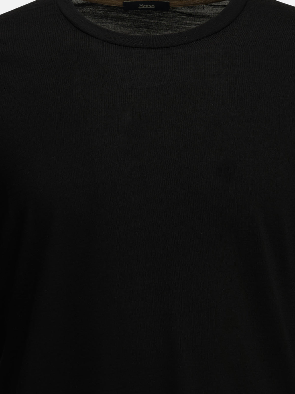 Herno Round-neck wool T-shirt Black - VIETTI