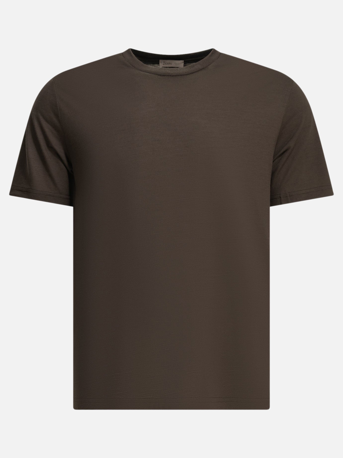 Crewneck t-shirts Solid colour  Brown - Herno Men | PDP | VIETTI Online Store | thumbnail