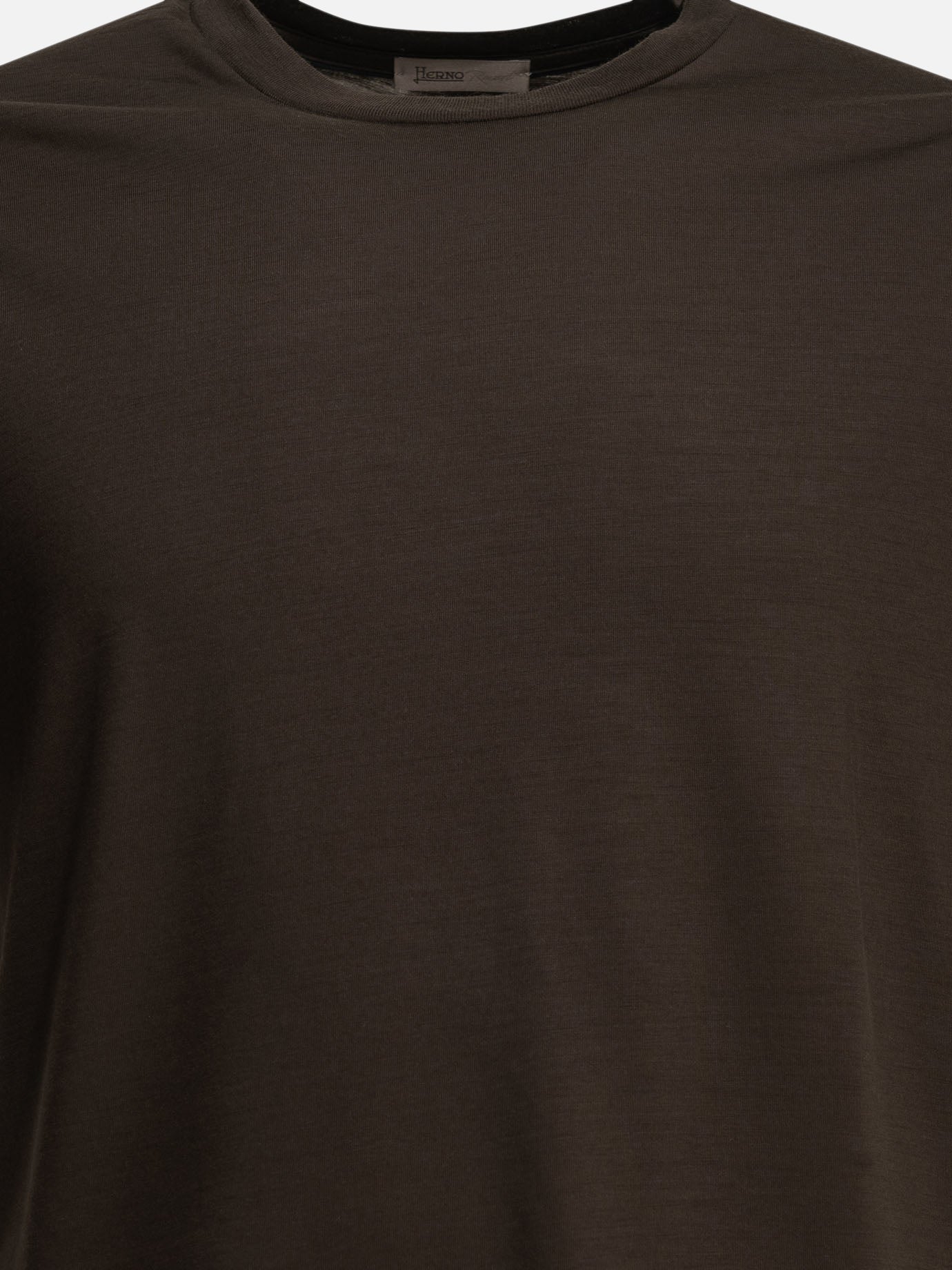 Crewneck t-shirts Solid colour  Brown - Herno Men | PDP | VIETTI Online Store | Zoom-Modal_3

