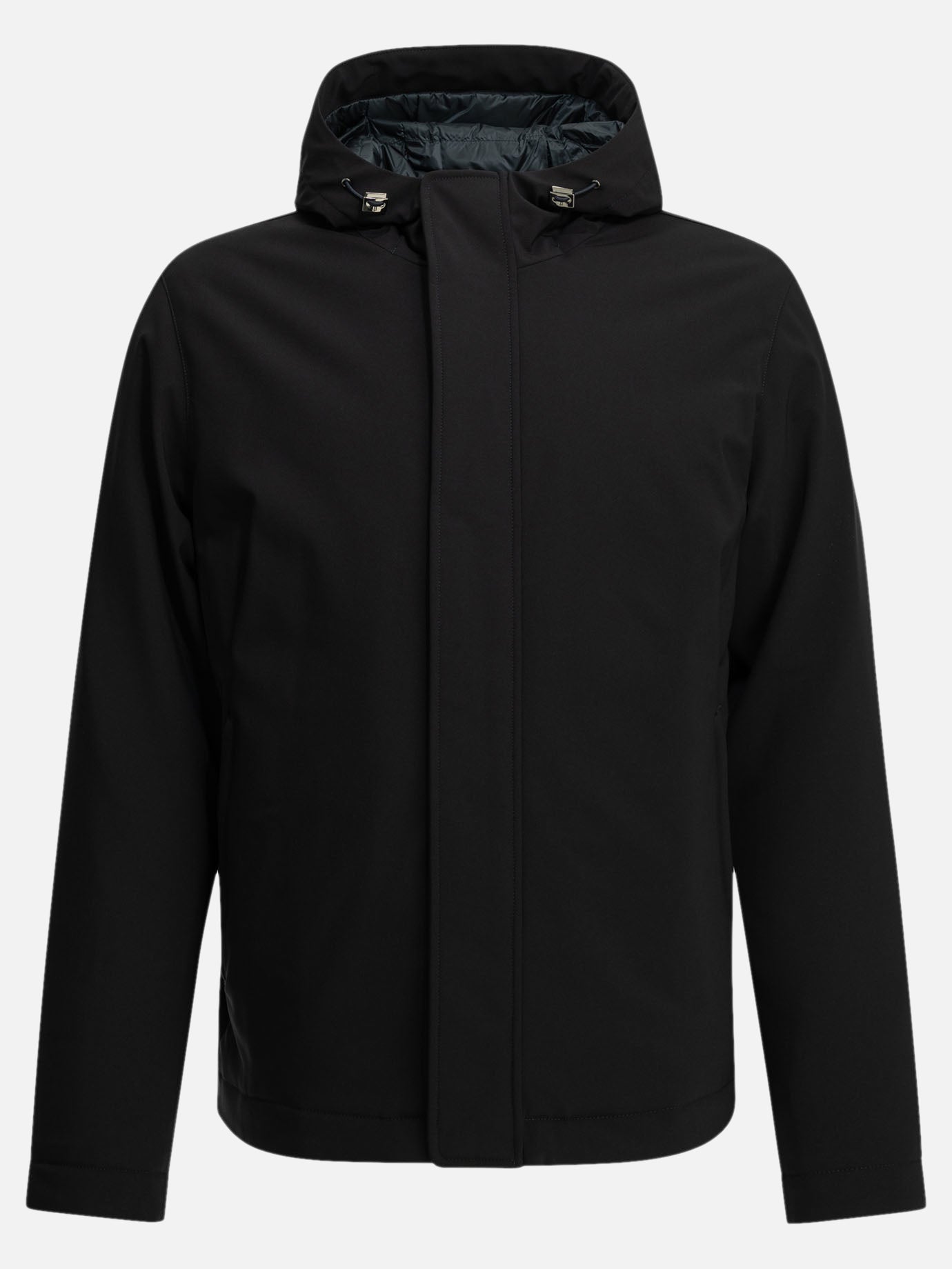 Herno Short down jacket in stretch twill Blue

