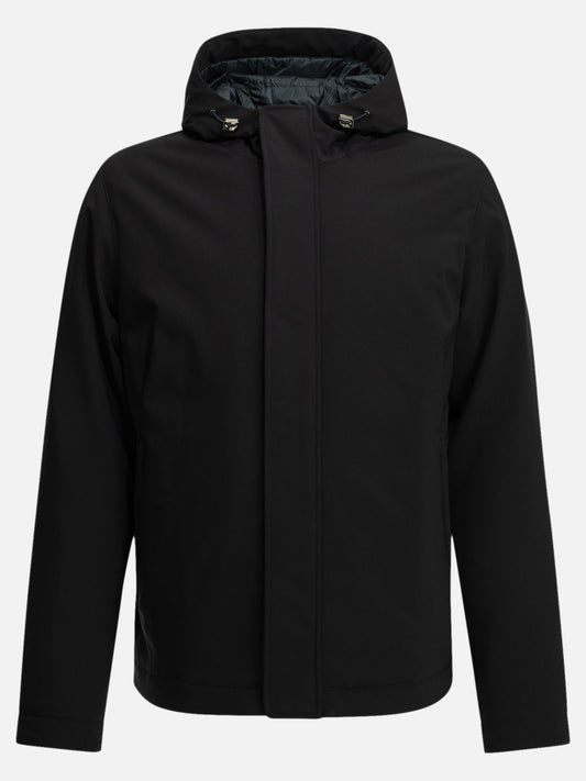 Herno Short down jacket in stretch twill Blue

