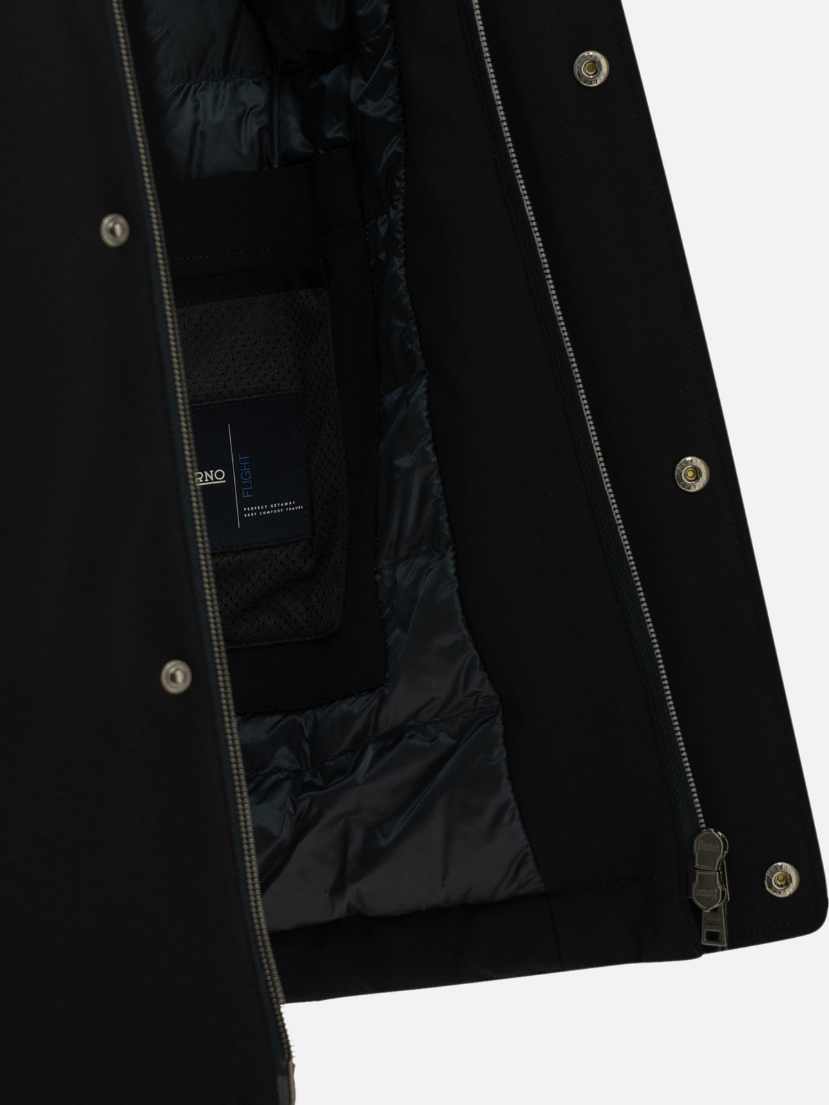 Herno Short down jacket in stretch twill Blue - VIETTI