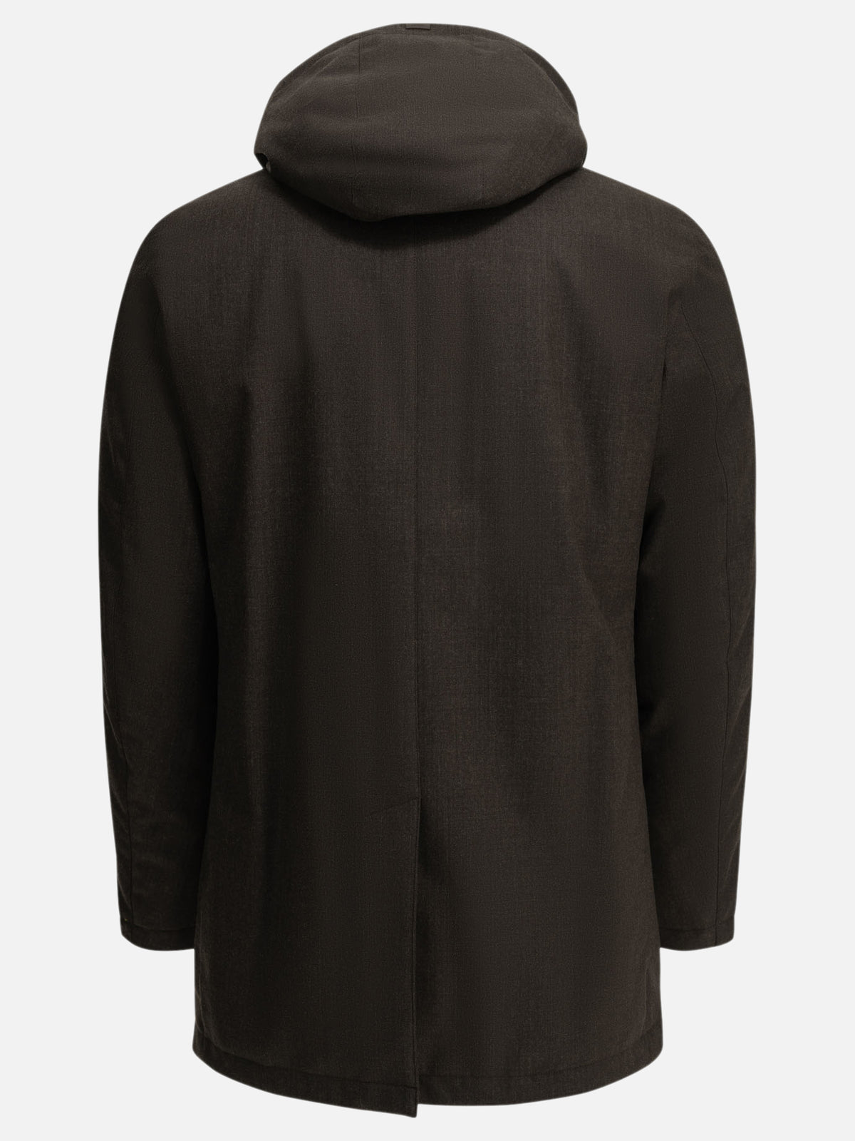 Herno Long flannel down jacket Brown