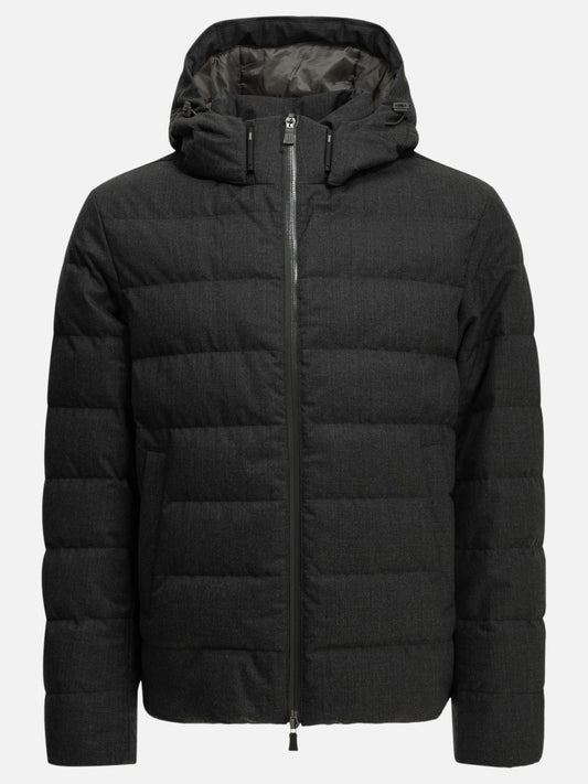 Herno Short flannel down jacket Grey


