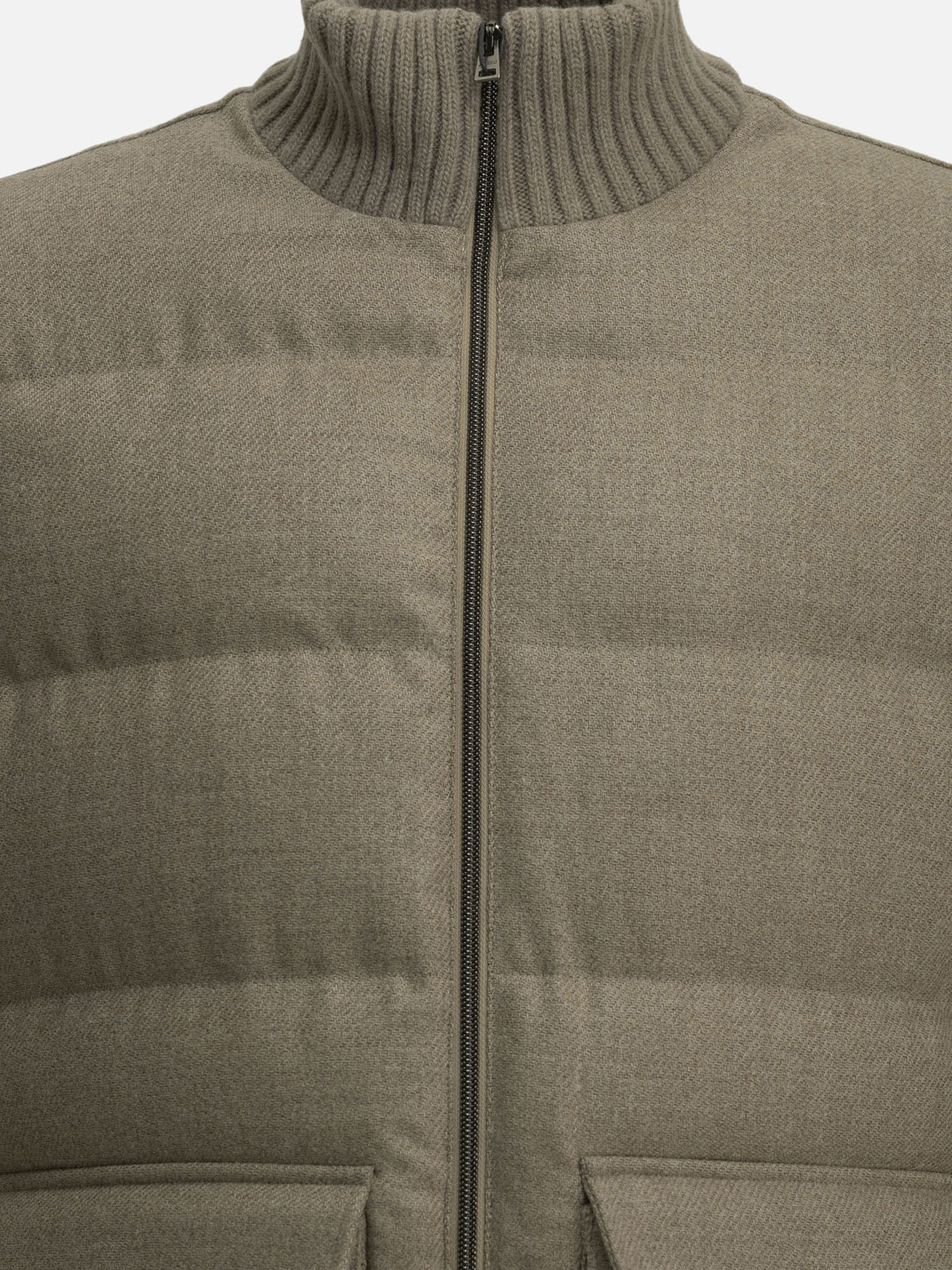 Herno Tweed bomber jacket Beige

