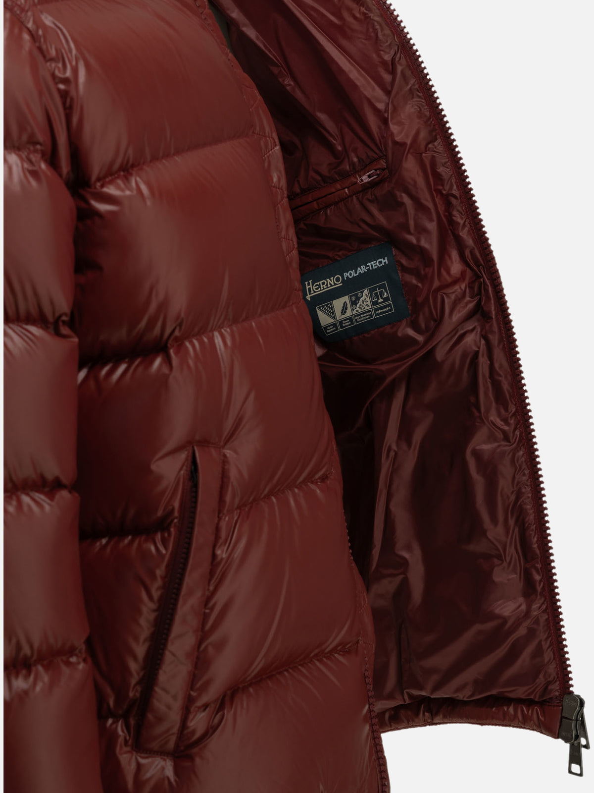 Herno Short down jacket with logo Red

