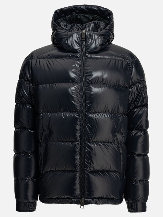 Herno Short down jacket with logo Blue


