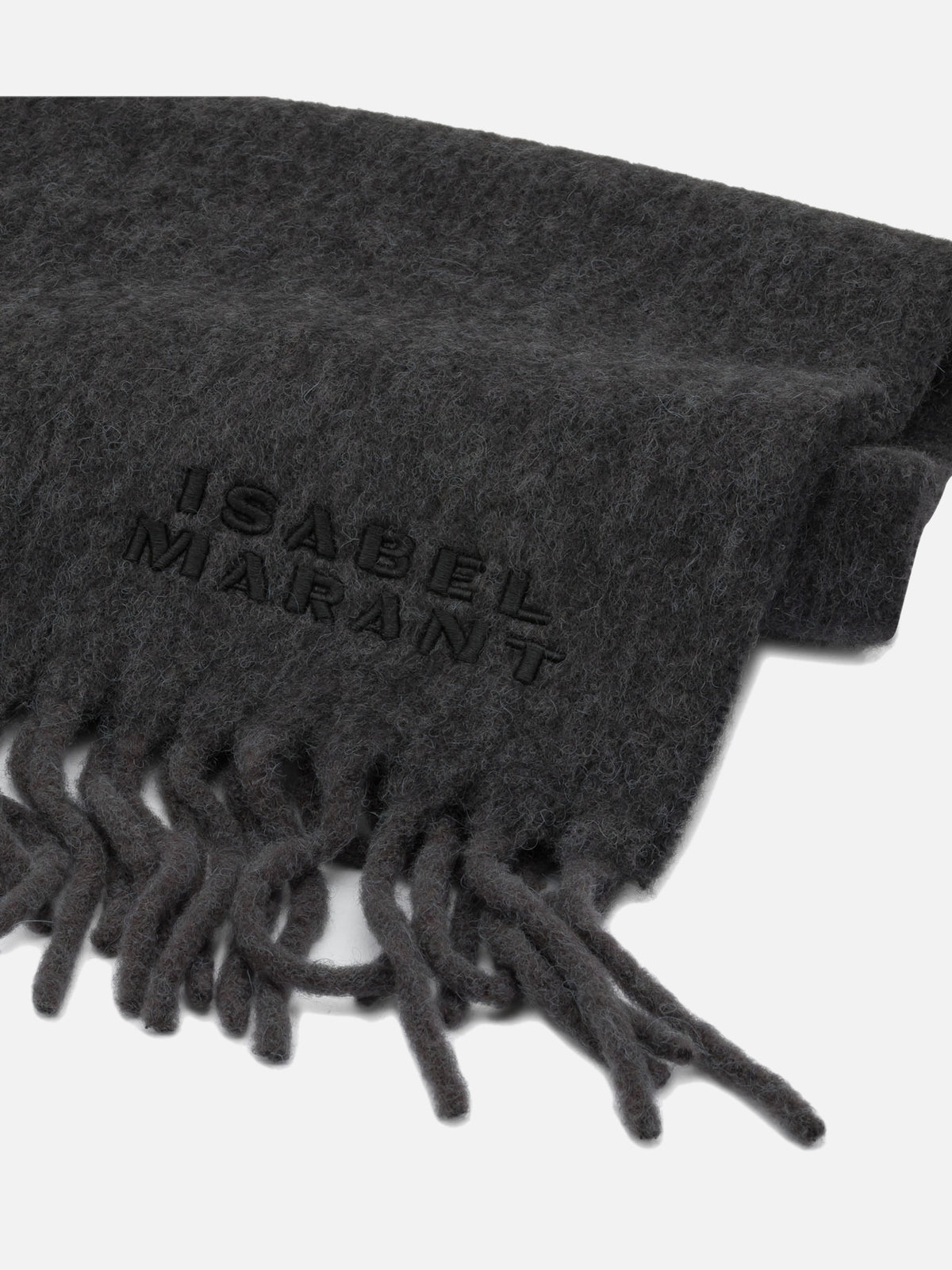 Isabel Marant "Firny" Fringed Scarf Grey

