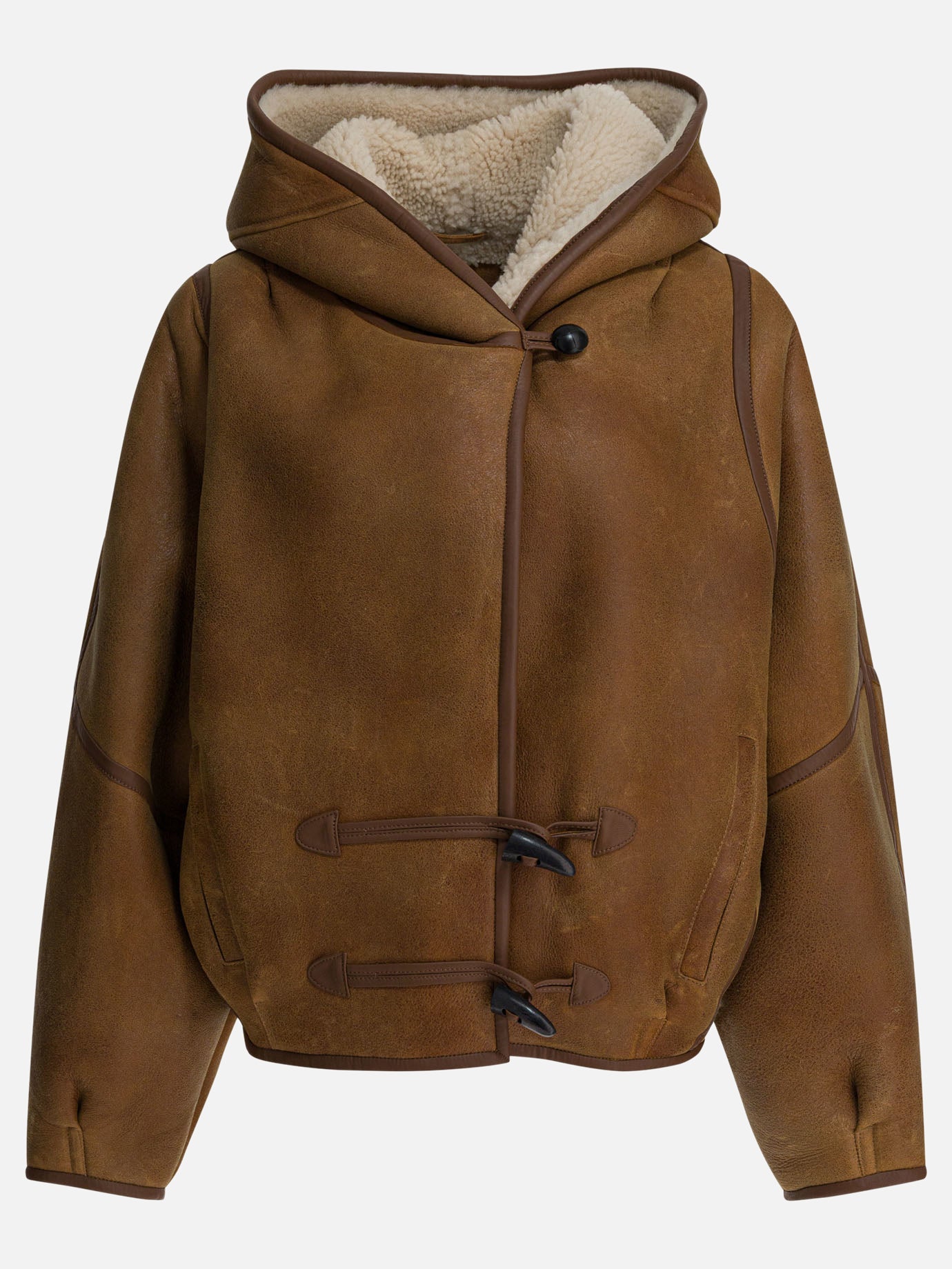 Shearling jackets Solid colour  Brown - Isabel Marant Women | PDP | VIETTI Online Store | thumbnail