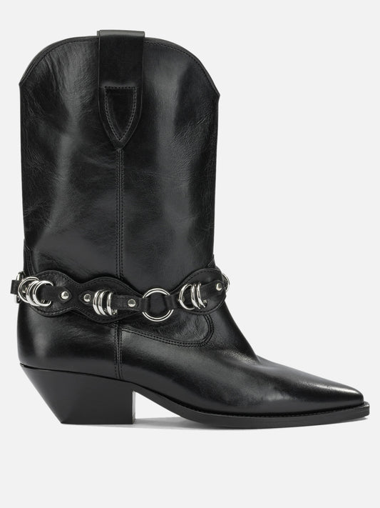 Isabel Marant "Duerto" Cowboy Ankle Boots Black

